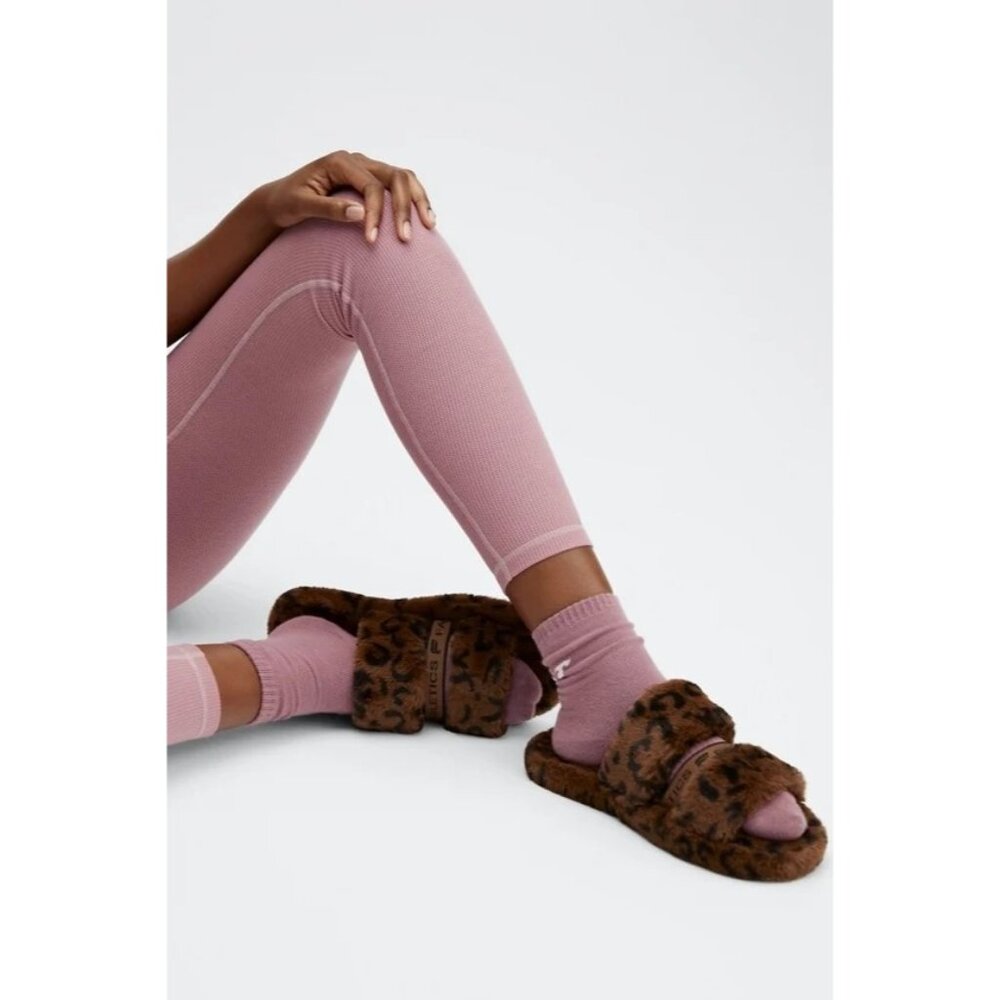 Fabletics Slippers Snug Strap Slipper Fuzzy Brown… - image 5